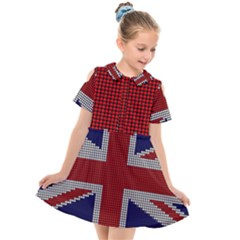 Union Jack Flag British Flag Kids  Short Sleeve Shirt Dress by Celenk