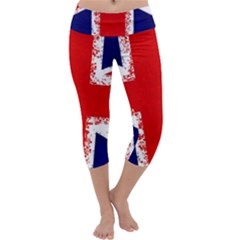 Union Jack London Flag Uk Capri Yoga Leggings by Celenk