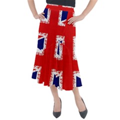 Union Jack London Flag Uk Midi Mermaid Skirt by Celenk