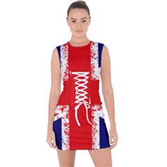 Union Jack London Flag Uk Lace Up Front Bodycon Dress by Celenk
