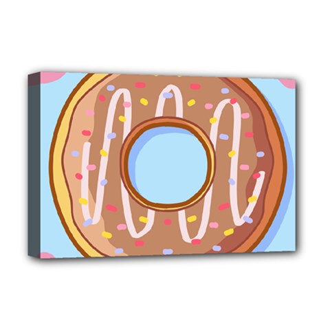 Dessert Food Donut Sweet Decor Chocolate Bread Deluxe Canvas 18  X 12  (stretched)