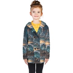 Fantasy People Mysticism Composing Fairytale Art 2 Kids  Double Breasted Button Coat