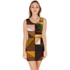 Abstract Experimental Geometric Shape Pattern Bodycon Dress by Uceng