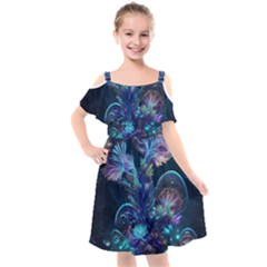 Fantasy People Mysticism Composing Fairytale Art 3 Kids  Cut Out Shoulders Chiffon Dress by Uceng
