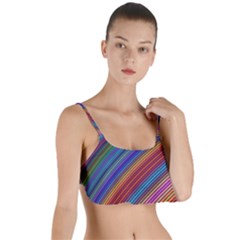 Multicolored Stripe Curve Striped Background Layered Top Bikini Top  by Uceng