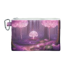 Trees Forest Landscape Nature Neon Canvas Cosmetic Bag (medium) by Uceng