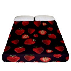 Watercolor Strawberry Fitted Sheet (california King Size) by SychEva