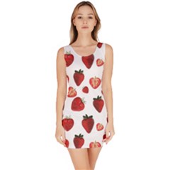 Strawberry Watercolor Bodycon Dress by SychEva
