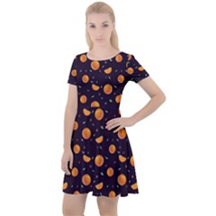 Oranges Cap Sleeve Velour Dress  by SychEva