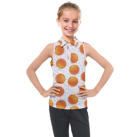 Orange Kids  Sleeveless Polo Tee by SychEva