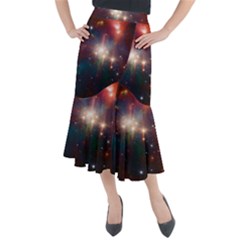Astrology Astronomical Cluster Galaxy Nebula Midi Mermaid Skirt by Jancukart