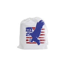 Usa Flag Eagle Symbol American Bald Eagle Country Drawstring Pouch (small) by Wegoenart