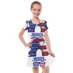 Usa Flag Sunglasses Usa Flag American Flag Flower Kids  Cross Web Dress by Wegoenart