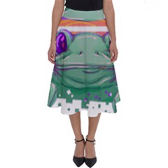 Frog Animal Sun Amphibian Figure Digital Art Perfect Length Midi Skirt