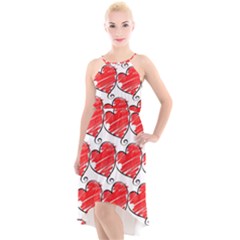 Seamless-heart-red High-low Halter Chiffon Dress  by nateshop
