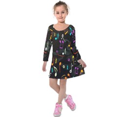 Fabric-65 Kids  Long Sleeve Velvet Dress by nateshop