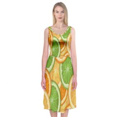 Fruits-orange Midi Sleeveless Dress by nateshop