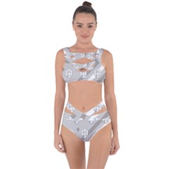 Strip-gray Bandaged Up Bikini Set  by nateshop