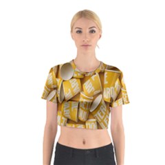 Yellow-cups Cotton Crop Top by nateshop