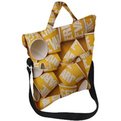 Yellow-cups Fold Over Handle Tote Bag by nateshop