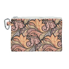 Colorful Background Artwork Pattern Floral Patterns Retro Paisley Canvas Cosmetic Bag (large) by Salman4z