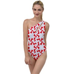 Lonely T-rex Dinosaur Dinosaur Game Pattern To One Side Swimsuit