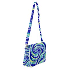 Pattern Design Swirl Watercolor Art Shoulder Bag With Back Zipper by Ravend