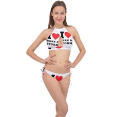 I Love Dark And Storm Cross Front Halter Bikini Set by ilovewhateva