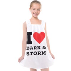 I Love Dark And Storm Kids  Cross Back Dress by ilovewhateva