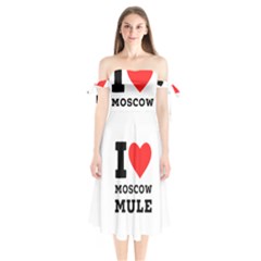 I Love Moscow Mule Shoulder Tie Bardot Midi Dress by ilovewhateva