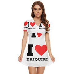 I Love Daiquiri V-neck High Waist Chiffon Mini Dress by ilovewhateva