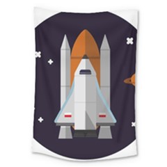 Rocket Space Universe Spaceship Large Tapestry by Salman4z