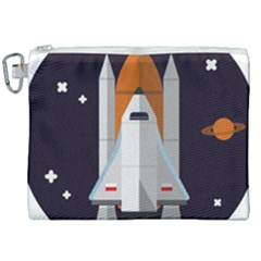 Rocket Space Universe Spaceship Canvas Cosmetic Bag (xxl) by Salman4z