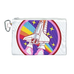 Badge Patch Pink Rainbow Rocket Canvas Cosmetic Bag (large) by Salman4z