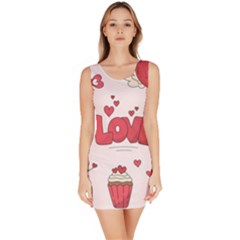 Hand Drawn Valentines Day Element Collection Bodycon Dress by Salman4z