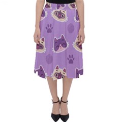 Cute Colorful Cat Kitten With Paw Yarn Ball Seamless Pattern Classic Midi Skirt by Salman4z