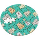 Seamless-pattern-cute-cat-cartoon-with-hand-drawn-style Wooden Puzzle Round View3