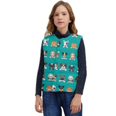 Different-type-vector-cartoon-dog-faces Kid s Short Button Up Puffer Vest	 by Salman4z