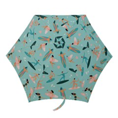 Beach-surfing-surfers-with-surfboards-surfer-rides-wave-summer-outdoors-surfboards-seamless-pattern- Mini Folding Umbrellas by Salman4z