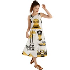 Egypt-symbols-decorative-icons-set Summer Maxi Dress by Salman4z