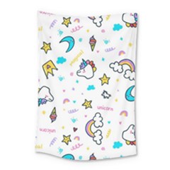 Unicorns-rainbows-seamless-pattern Small Tapestry by Salman4z