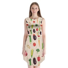 Vegetables Sleeveless Chiffon Dress   by SychEva