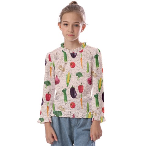 Vegetables Kids  Frill Detail Tee by SychEva