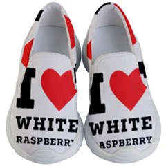 I Love White Raspberry Kids Lightweight Slip Ons by ilovewhateva