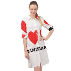 I Love Tiramisu Long Sleeve Mini Shirt Dress by ilovewhateva