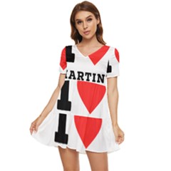 I Love Martini Tiered Short Sleeve Babydoll Dress by ilovewhateva