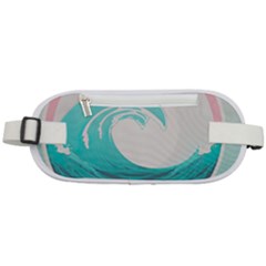 Tidal Wave Ocean Sea Tsunami Wave Minimalist Rounded Waist Pouch by Ravend