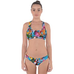 Confetti Tropical Ocean Themed Background Abstract Cross Back Hipster Bikini Set