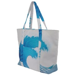 Wave Tsunami Tidal Wave Ocean Sea Water Zip Up Canvas Bag by Ravend