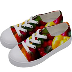 Colorful Capsicum Kids  Low Top Canvas Sneakers by Sparkle